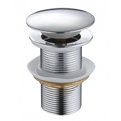 Korek umywalkowy KLIK-KLAK chromowany bez przelewu