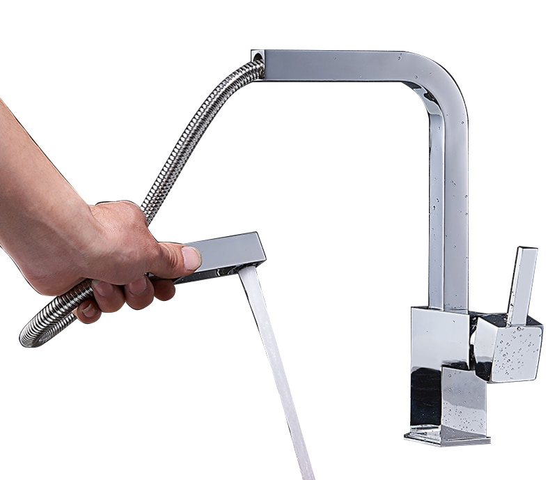 Bateria kuchenna zlewozmywakowa z wyciąganą wylewką CARO CHROM