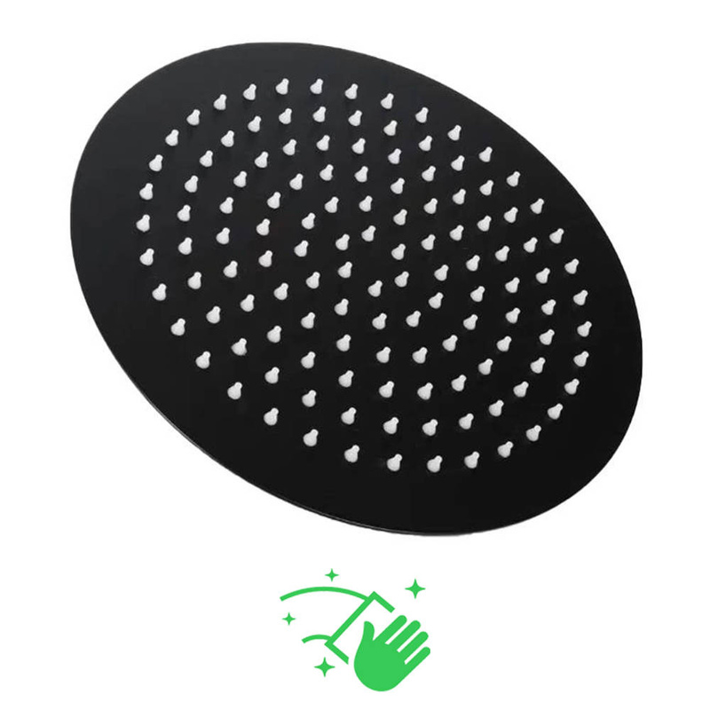 Deszczownica prysznicowa czarna okrągła 20cm