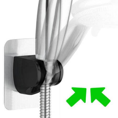 Uchwyt prysznicowy regulowany samoprzylepny czarny