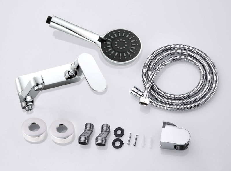 Bateria wannowa prysznicowa obrotowa BOSS CHROM z zestawem natryskowym