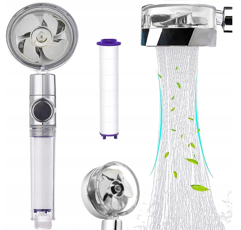 Słuchawka prysznicowa TURBO EKO z turbiną wentylatorem CRYSTAL