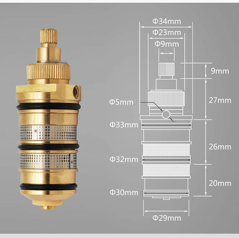 Głowica termostatyczna do baterii z pokrętłem