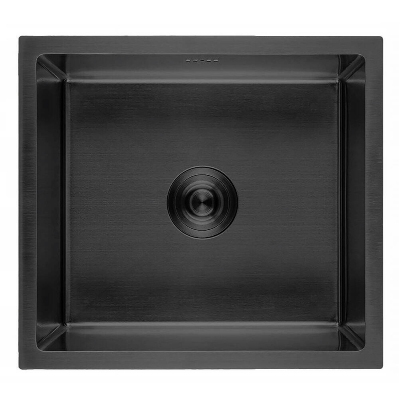 Zlewozmywak stalowy 54x44 grafitowy + syfon GRATIS podblatowy, podwieszany