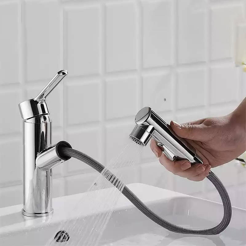 Bateria umywalkowa z wyciągną wylewką FRIGO