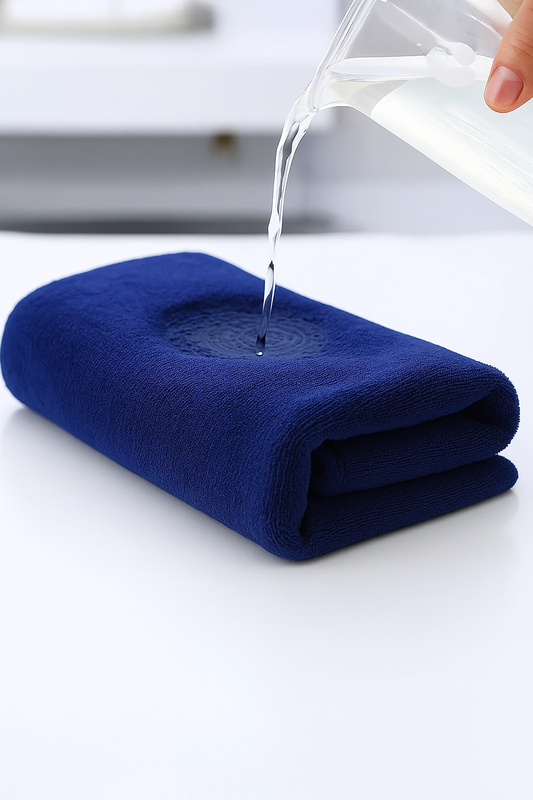 Ręcznik kąpielowy MIKRO granatowy chabrowy z mikrofibry 50x100 szybkoschnący