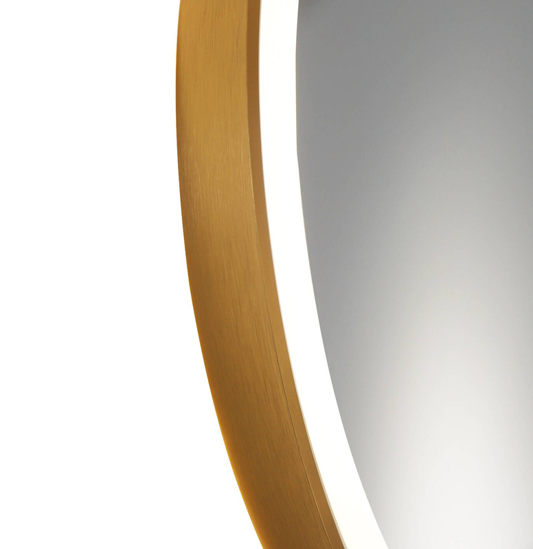 Lustro łazienkowe podświetlane LED 60 cm okrągłe J06 ze złotą ramą