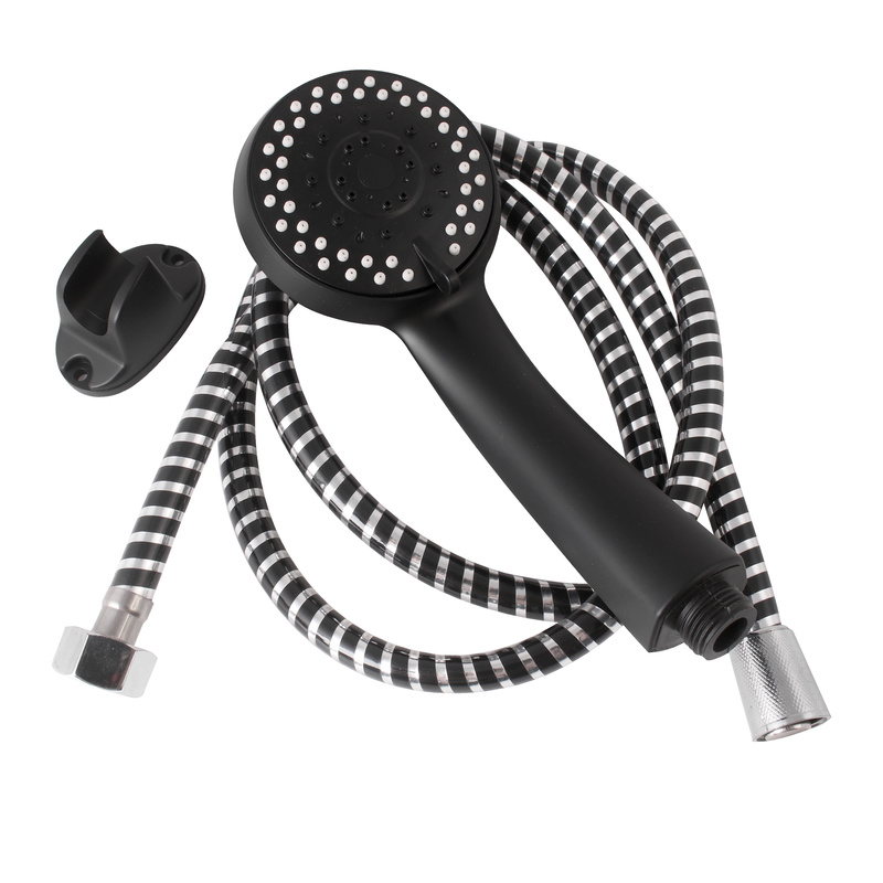Zestaw prysznicowy czarny wąż słuchawka uchwyt