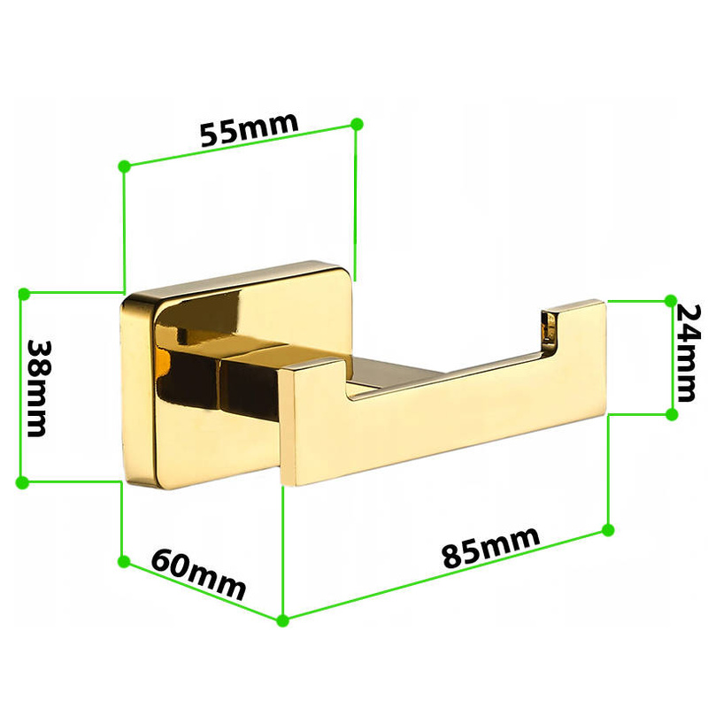 Wieszak podwójny na ręczniki złoty metalowy FORB