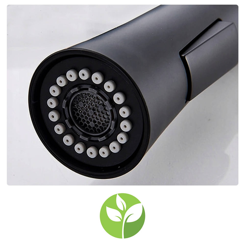 Bateria kuchenna z wyciąganą wylewką SIENA czarna