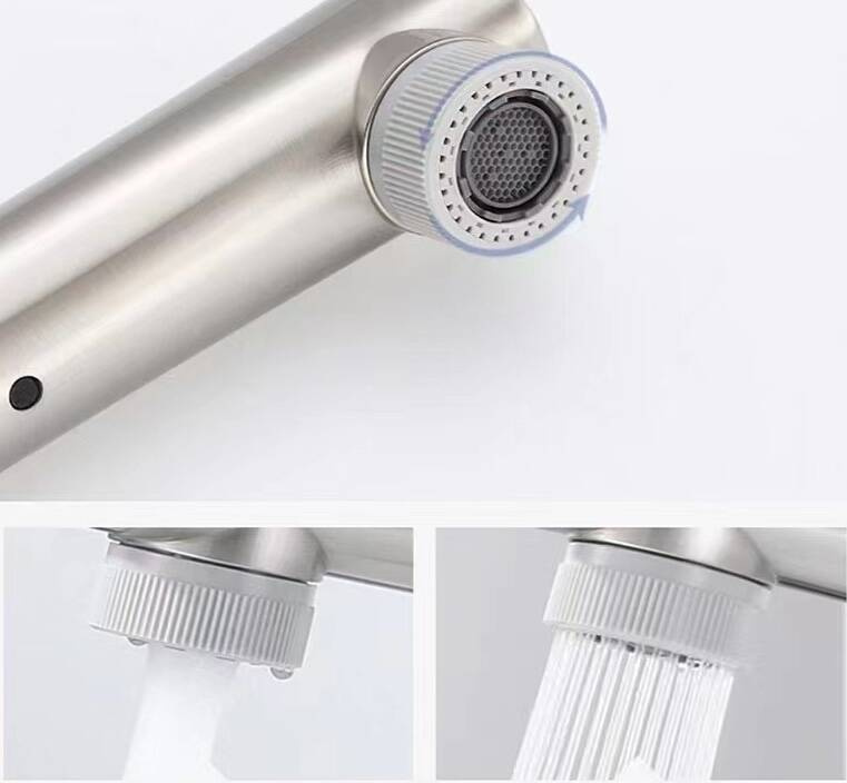 Perlator rączka słuchawka do baterii z wyciąganą wylewką 3-funkcyjna FRIGO inox