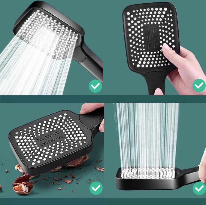 Słuchawka prysznicowa duża 3-funkcyjna MARS czarna