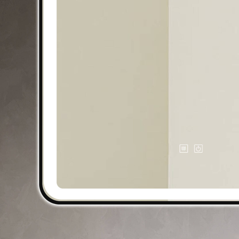 Lustro podświetlane LED 60x100 cm prostokątne w czarnej ramie J38