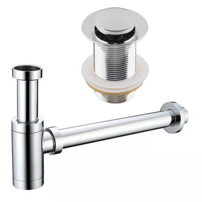 Syfon chrom i korek do umywalki bez przelewu