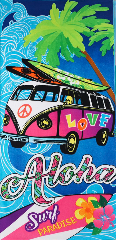 Ręcznik plażowy szybkoschnący z mikrofibry 70x140 ALOHA