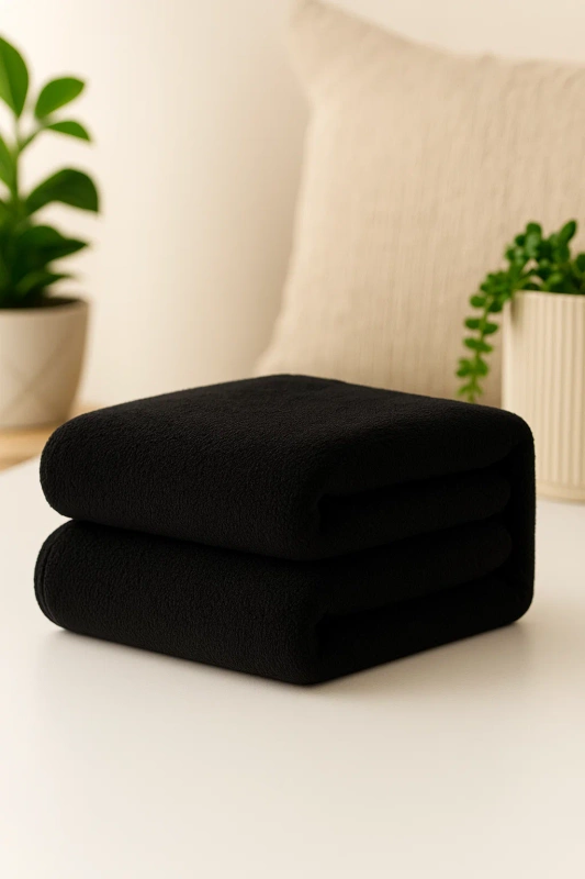 Ręcznik kąpielowy MIKRO czarny z mikrofibry 50x100 szybkoschnący