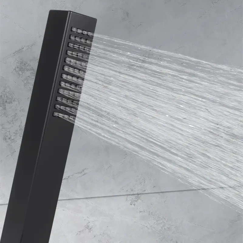 Słuchawka prysznicowa stalowa czarna kwadratowa CUBE