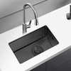 Zlewozmywak stalowy 22x44 czarny + syfon GRATIS podblatowy, podwieszany