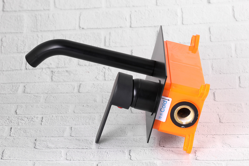 Bateria umywalkowa podtynkowa ścienna czarna