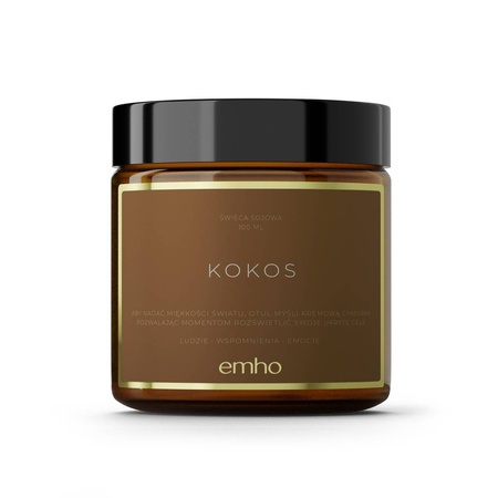 Świeca sojowa zapachowa EMHO KOKOS 100 ml