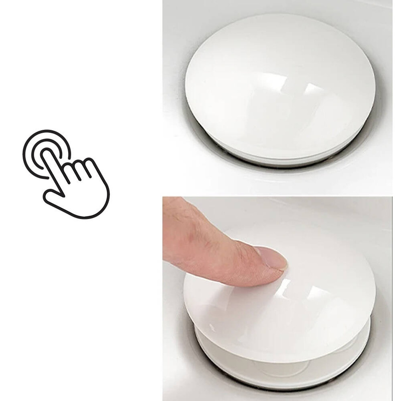 Korek Umywalkowy KLIK-KLAK biały z przelewem