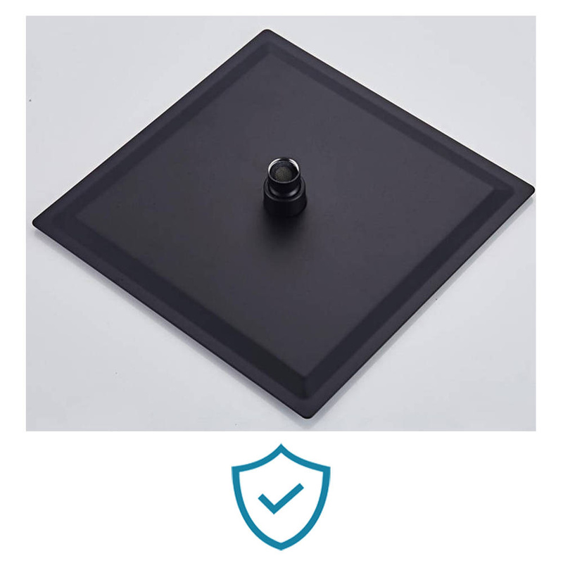 Deszczownica prysznicowa czarna kwadratowa 20cm