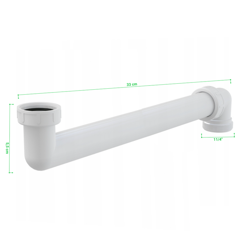 Przedłużka do syfonu umywalkowego PVC 11/4" z kolankiem