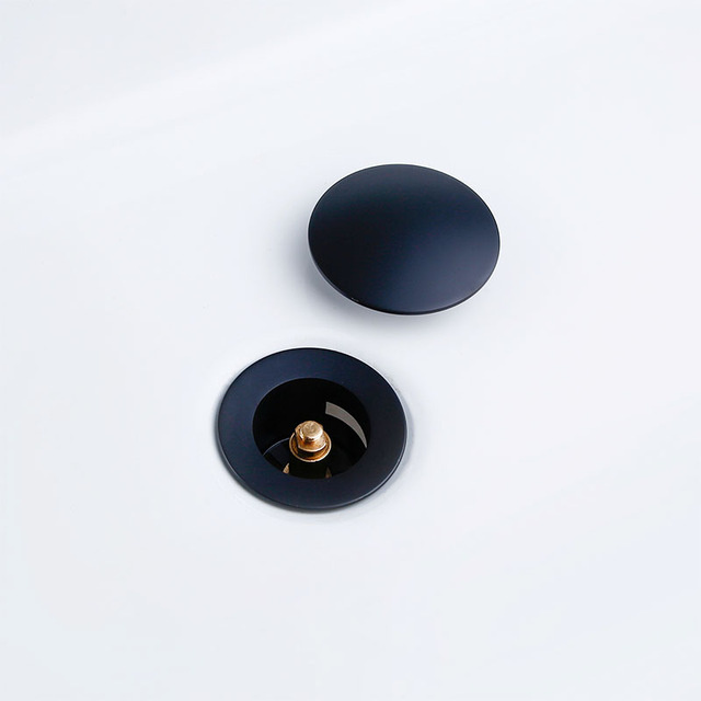 Korek umywalkowy KLIK-KLAK czarny bez przelewu