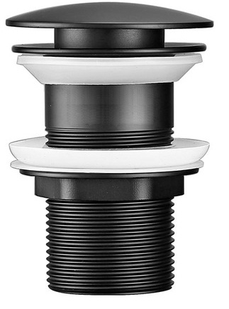 Korek umywalkowy KLIK-KLAK czarny bez przelewu