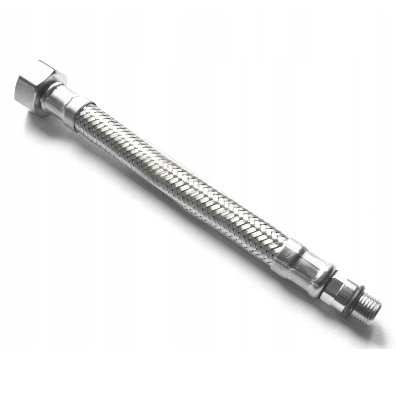 Wąż w oplocie do baterii z wyciąganą wylewką montażowy 13 cm