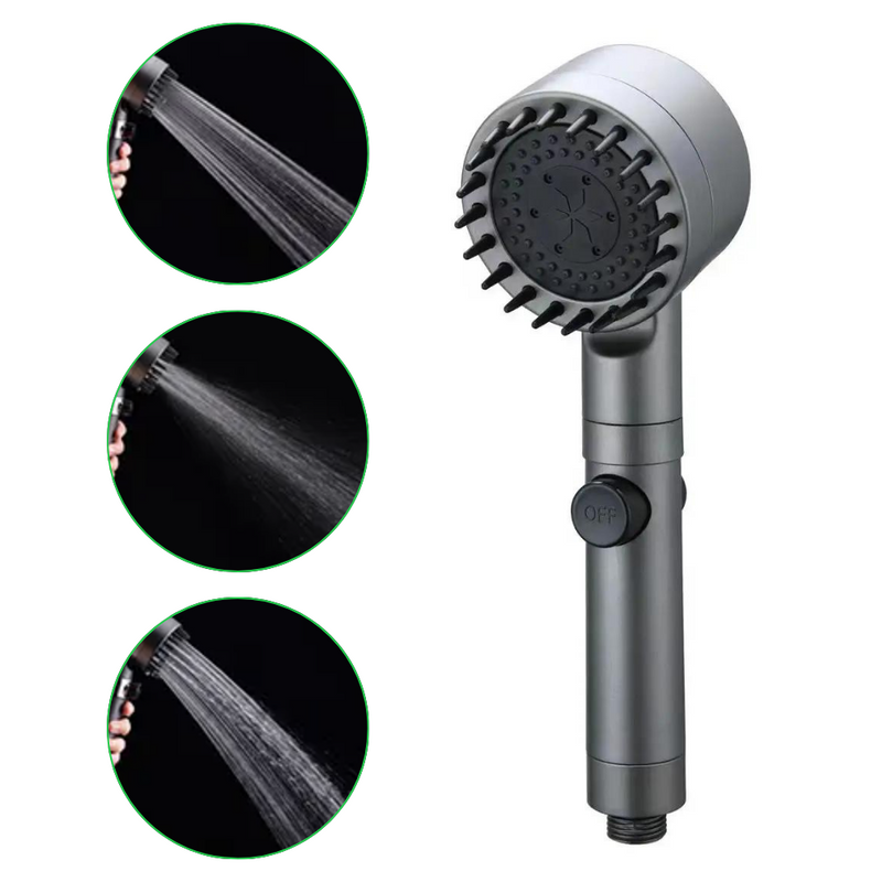 Słuchawka prysznicowa z funkcją masażu 3-funkcyjna filtrująca grafitowa