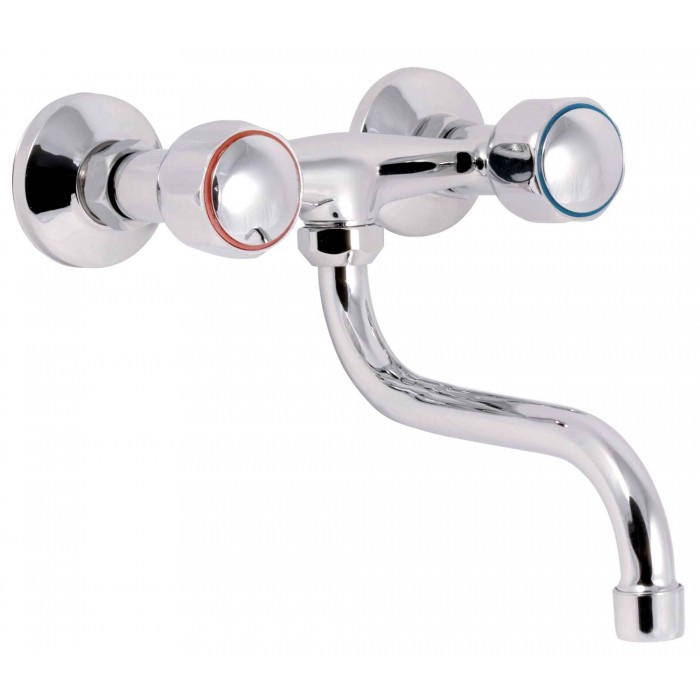 Bateria kuchenna umywalkowa ścienna pokrętła retro