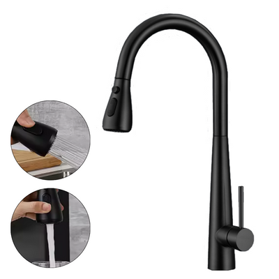 Bateria kuchenna z wyciąganą wylewką COSMO BLACK