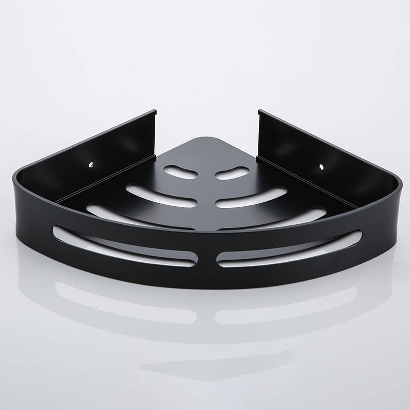 Półka łazienkowa wisząca narożna czarna