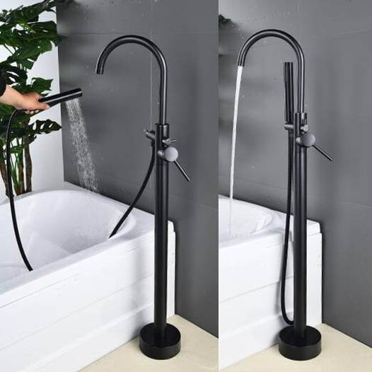 Bateria wannowa wolnostojąca czarna DOLCE VITA