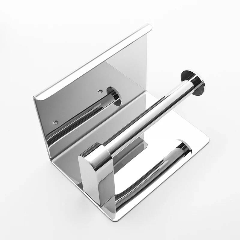 Uchwyt na papier toaletowy z półką na telefon STAL