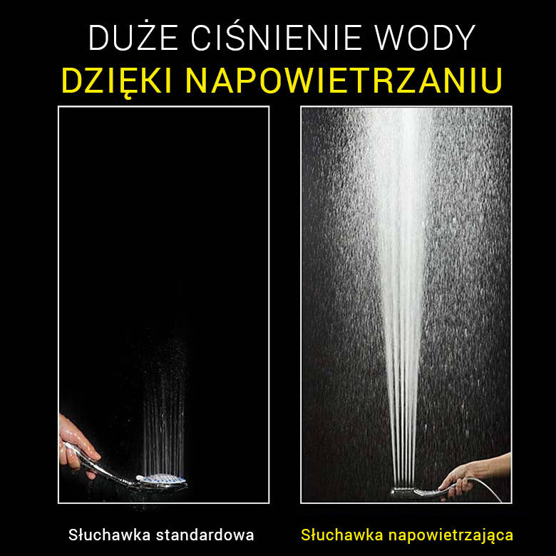 Słuchawka prysznicowa napowietrzająca EKO czarna