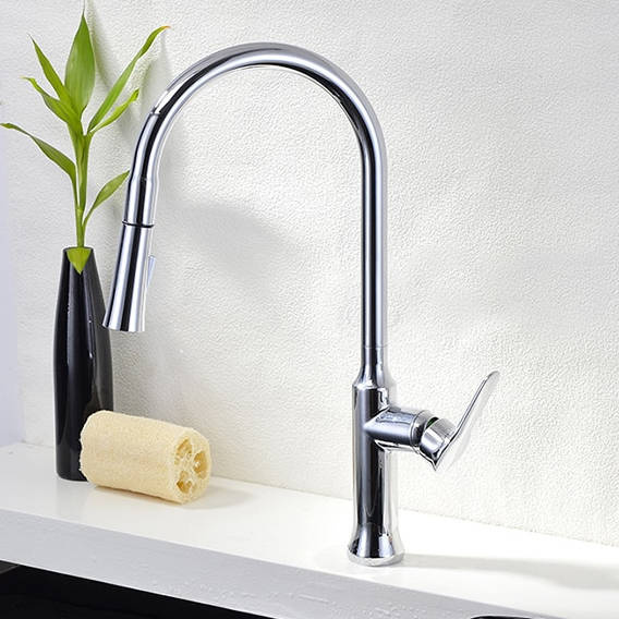 Bateria kuchenna z wyciąganą wylewką SIENA CHROM