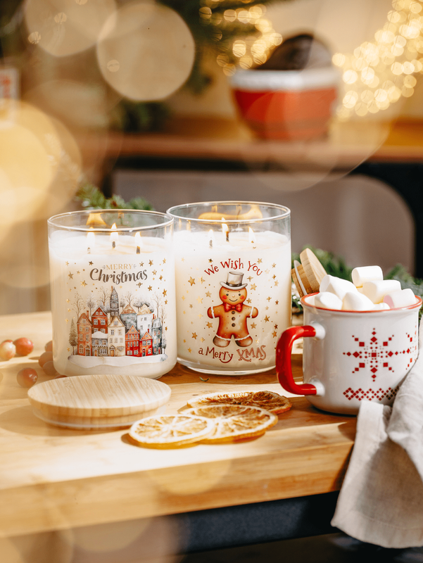 Świeca sojowa zapachowa ŚWIĄTECZNE MIASTECZKO 600ml