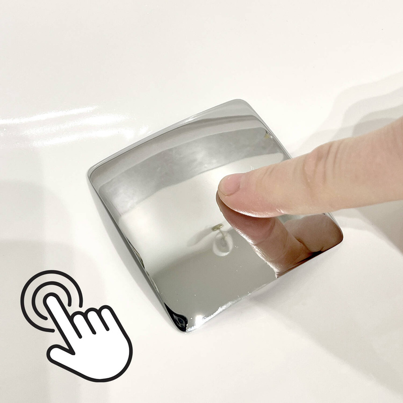 Korek umywalkowy KLIK-KLAK chromowany kwadratowy z przelewem