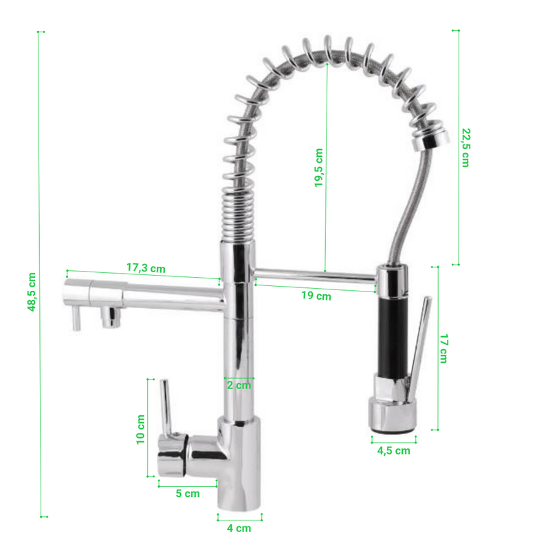 Bateria kuchenna wysoka restauracyjna wyciągana DUAL CHROM