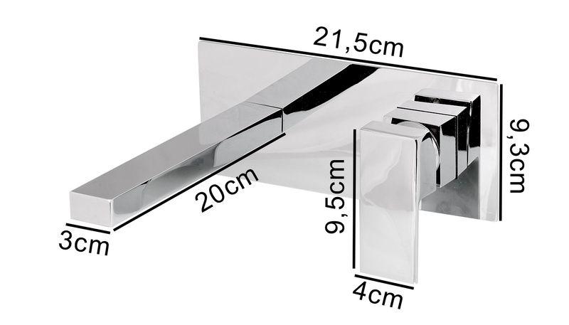Bateria umywalkowa podtynkowa PARIS CHROM