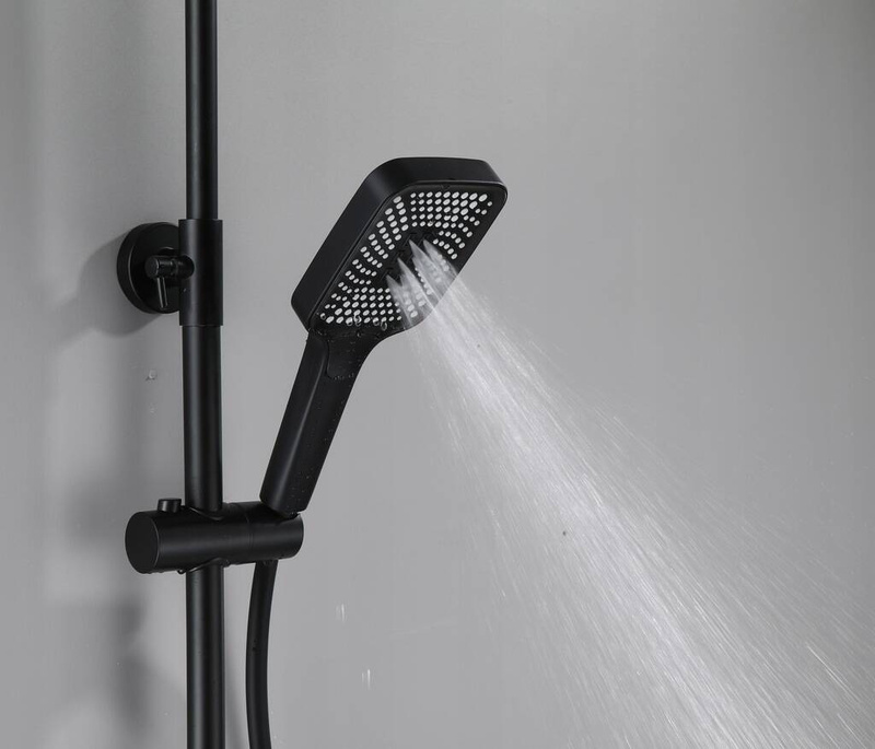 Zestaw natryskowy kolumna prysznicowa czarna + bateria, słuchawka, bidetka MODERN BLACK