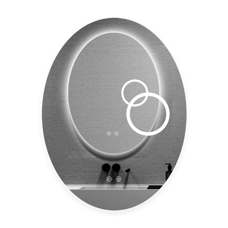 Lustro podświetlane LED 60x80 cm owalne H-3004 powiększające