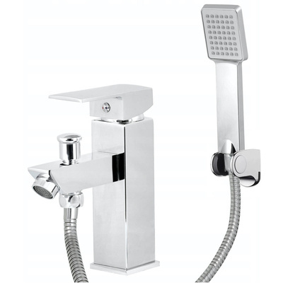 Bateria wannowa stojąca CARO + zestaw prysznicowy