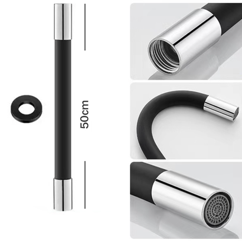 Wylewka do baterii kuchennej giętka flex czarna 3/4 na wcisk