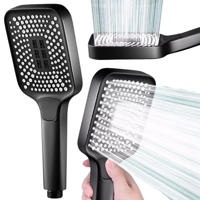 Słuchawka prysznicowa duża 3-funkcyjna MARS czarna