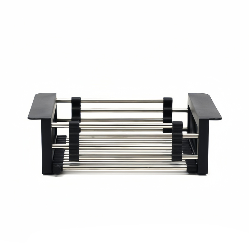 Koszyk teleskopowy do zlewozmywaka wkładka ociekowa na naczynia uniwersalny czarny