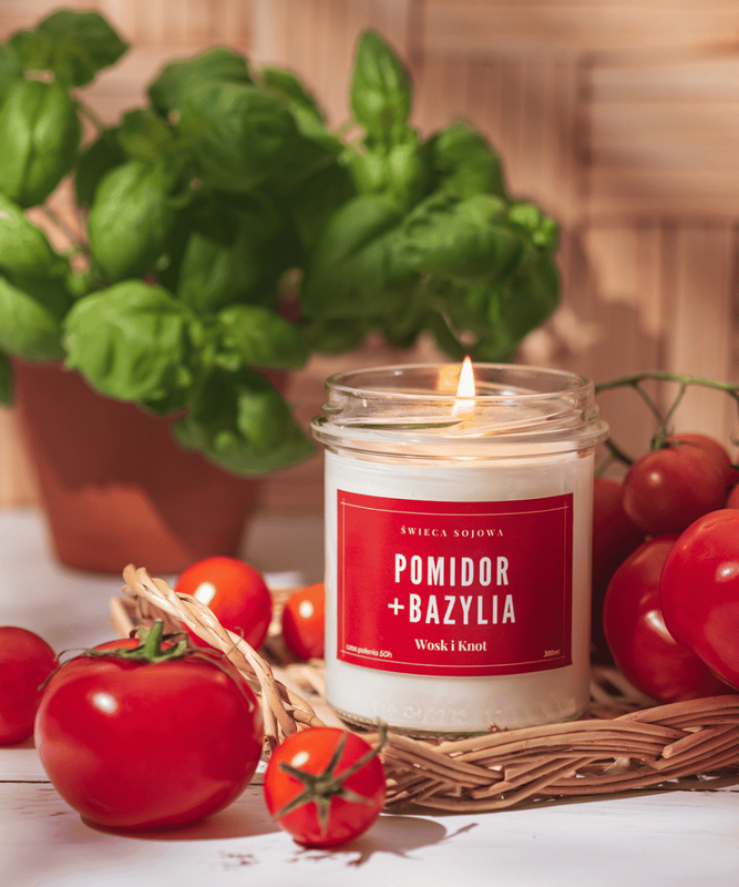 Świeca sojowa zapachowa POMIDOR BAZYLIA 300ml