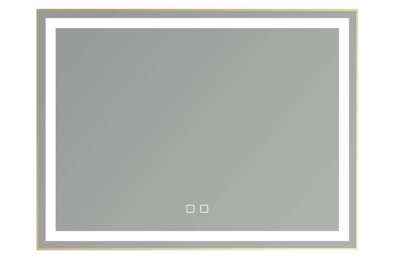 Lustro podświetlane LED 80x60 cm prostokątne J07 złota ramka